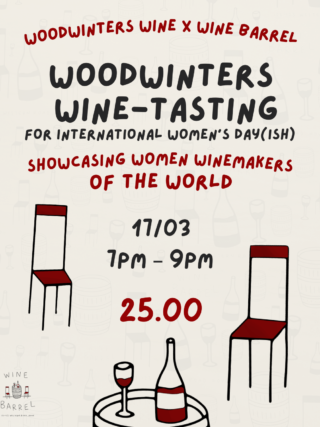 WoodWinters Wine Tasting Poster Women Winemakers: Wine-Tasting with WoodWinters – 17 March 2026